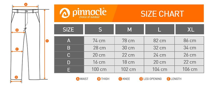 Pinnacle Size Chart